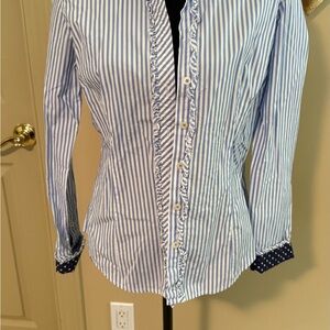 Lilly Pulitzer Blue and White Striped Top